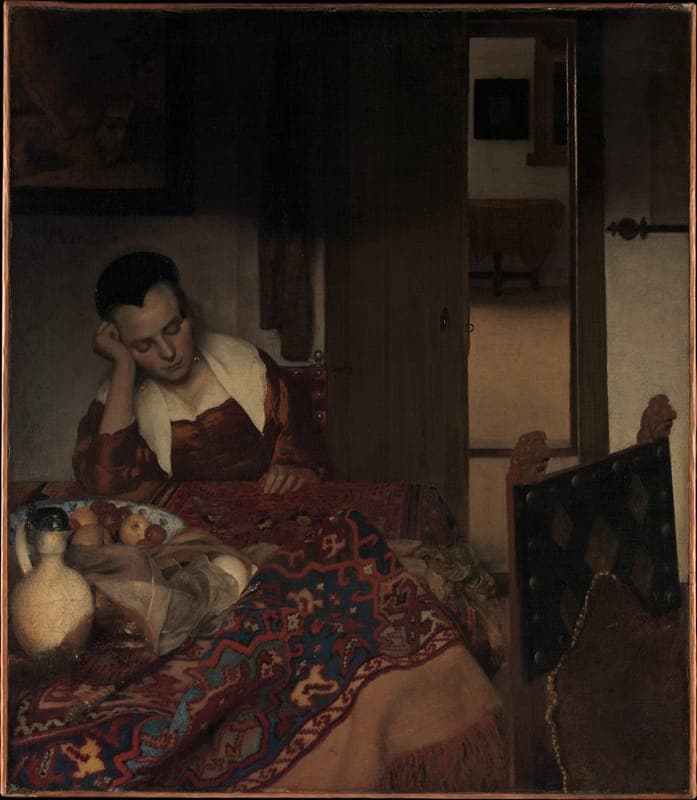 A Maid Asleep, by Johannes Vermeer, ca. 1656–57