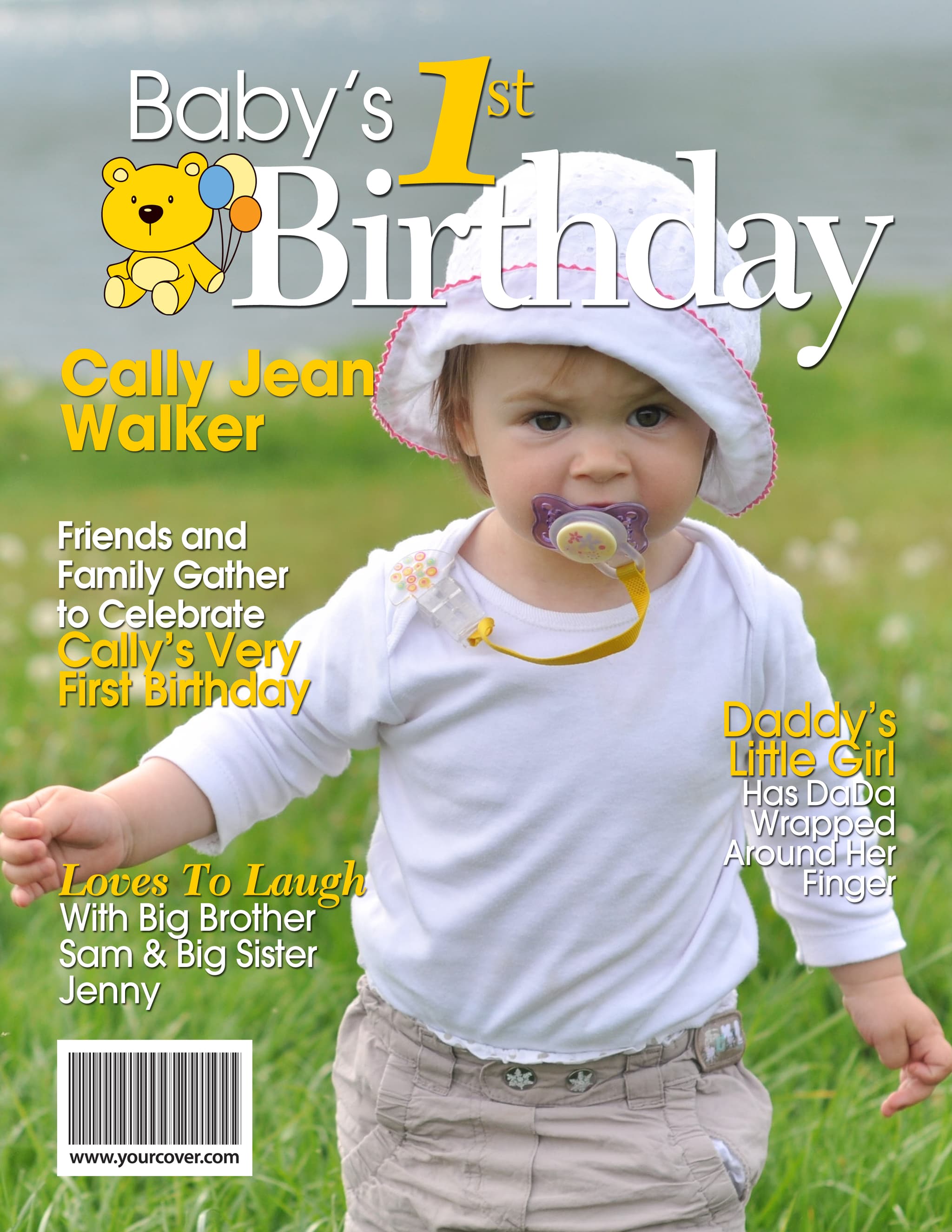 1st Birthday magazine cover template