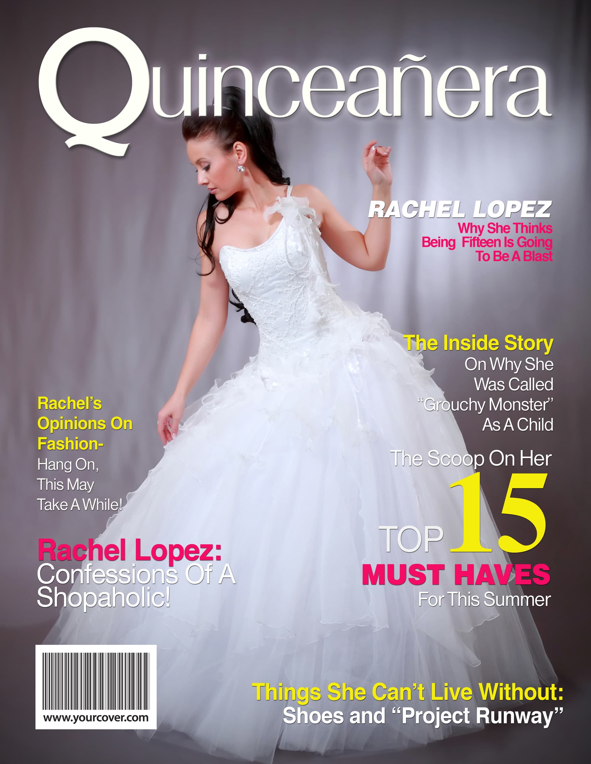 Quinceañera magazine cover template