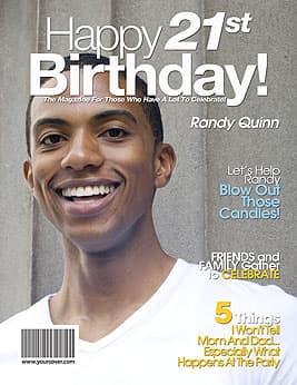 21st Birthday magazine cover template