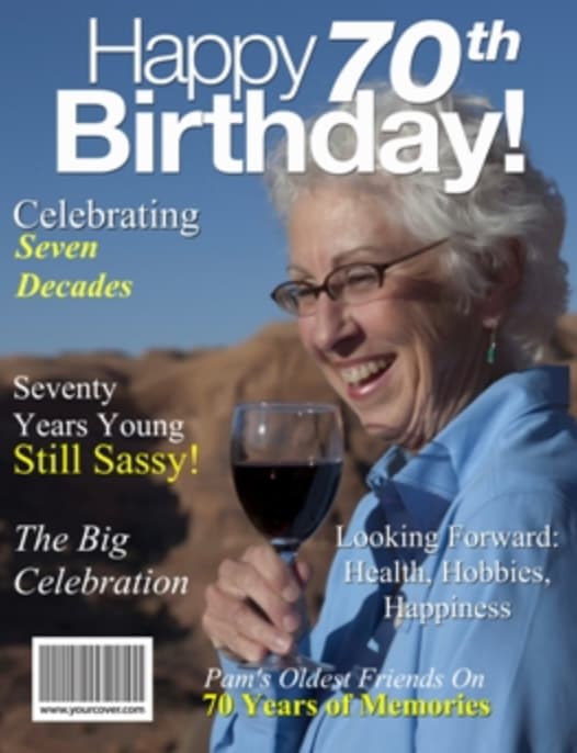 70th Birthday magazine cover template