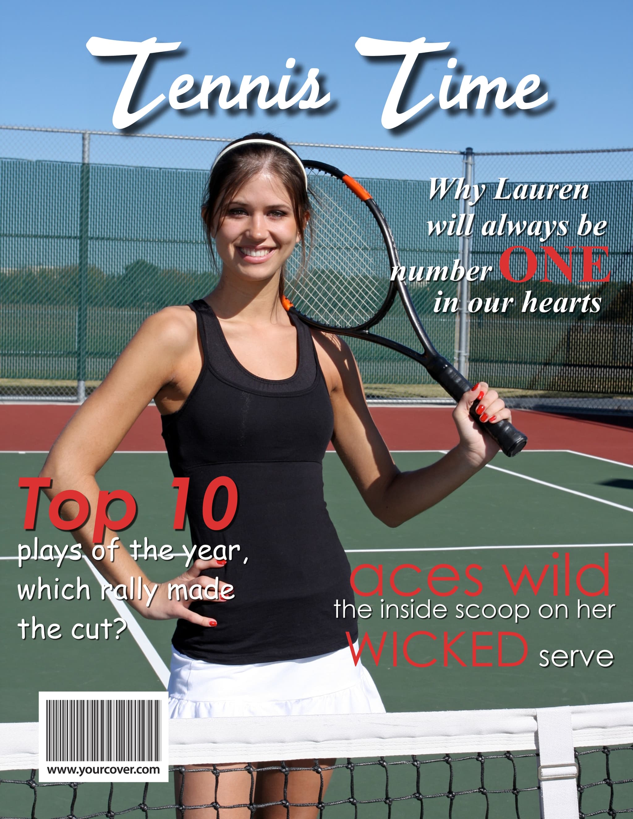 Tennis Time magazine cover template