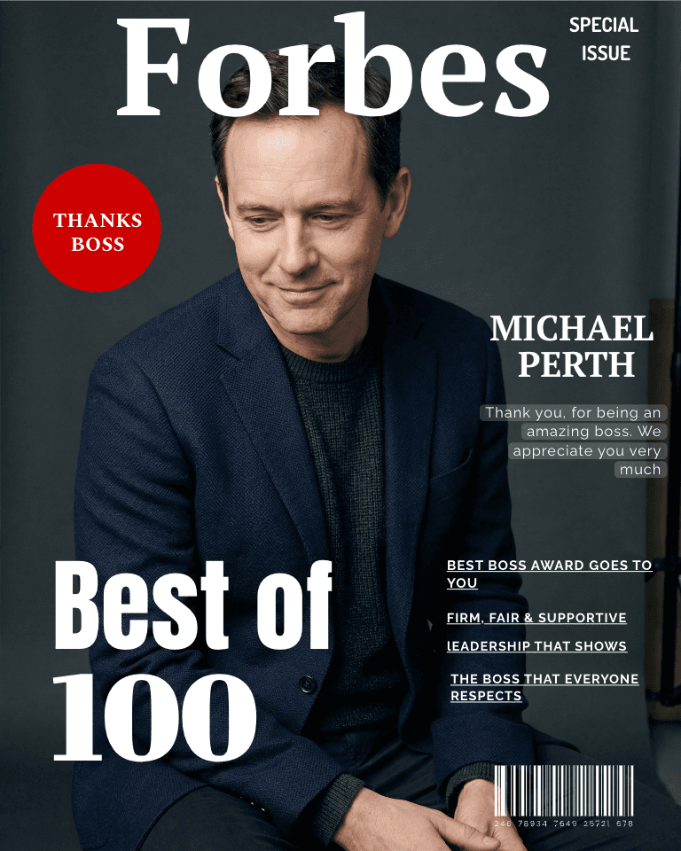 Forbes Boss magazine cover template
