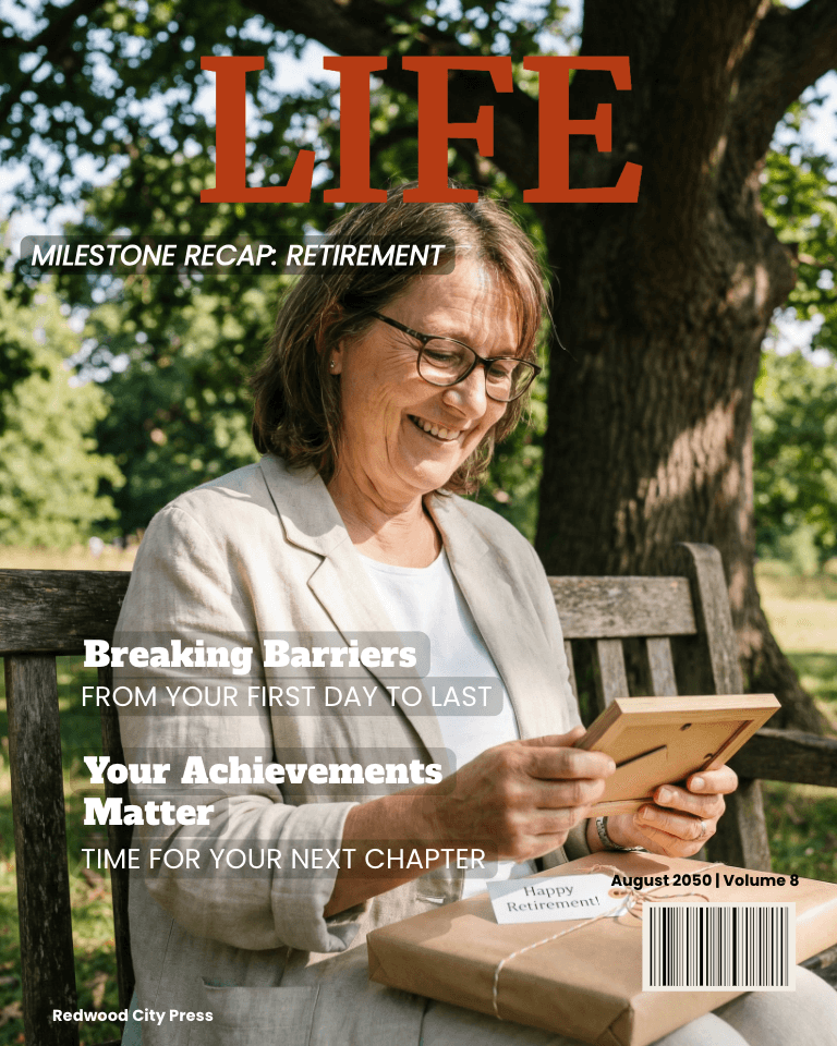Life Retire magazine cover template