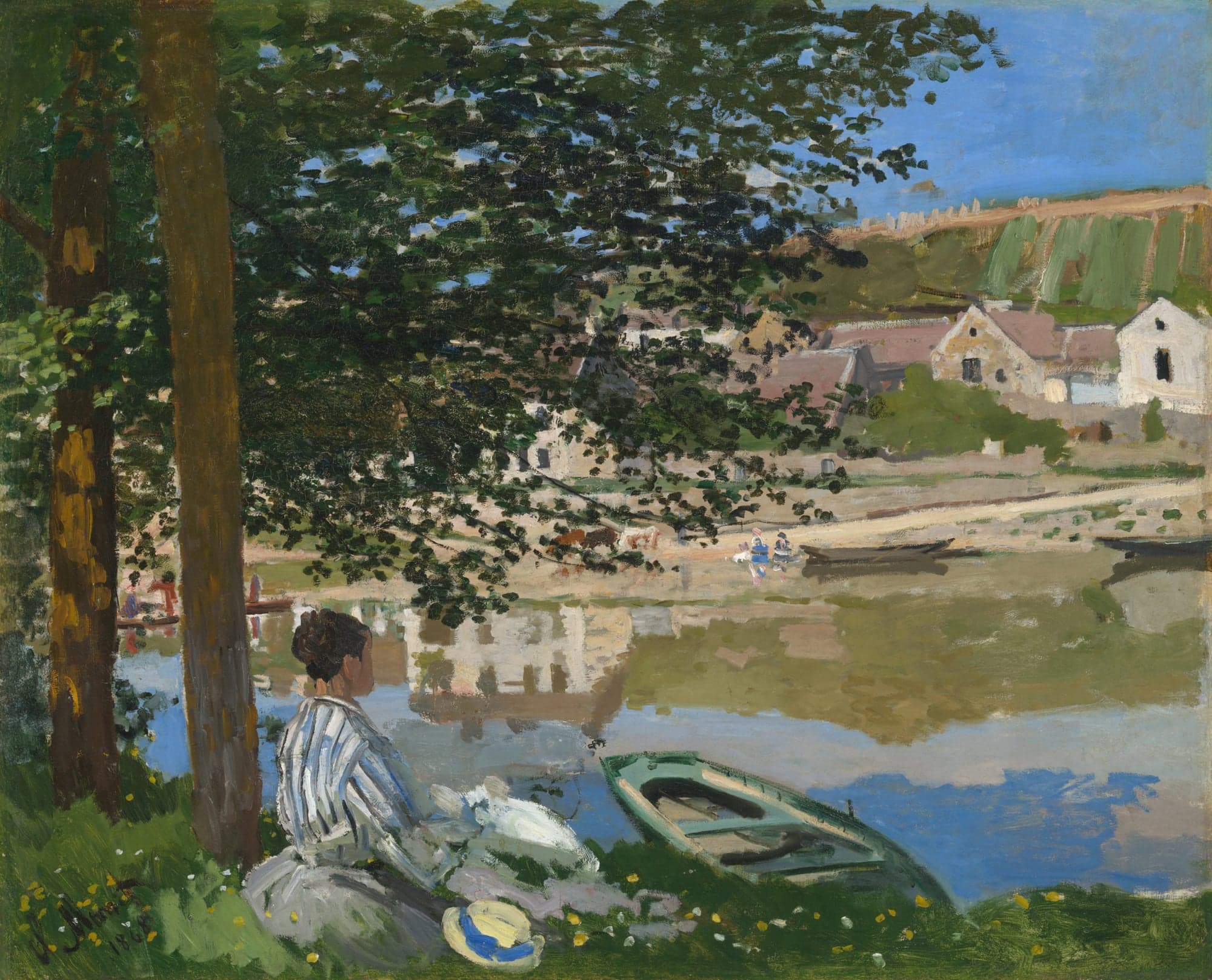 On the Bank of the Seine, Bennecourt, by Claude Monet, 1868