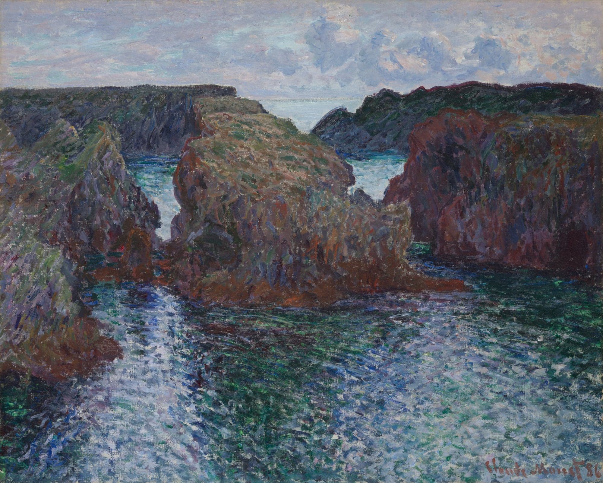 Rocks at Port-Goulphar, Belle-Île, by Claude Monet, 1886