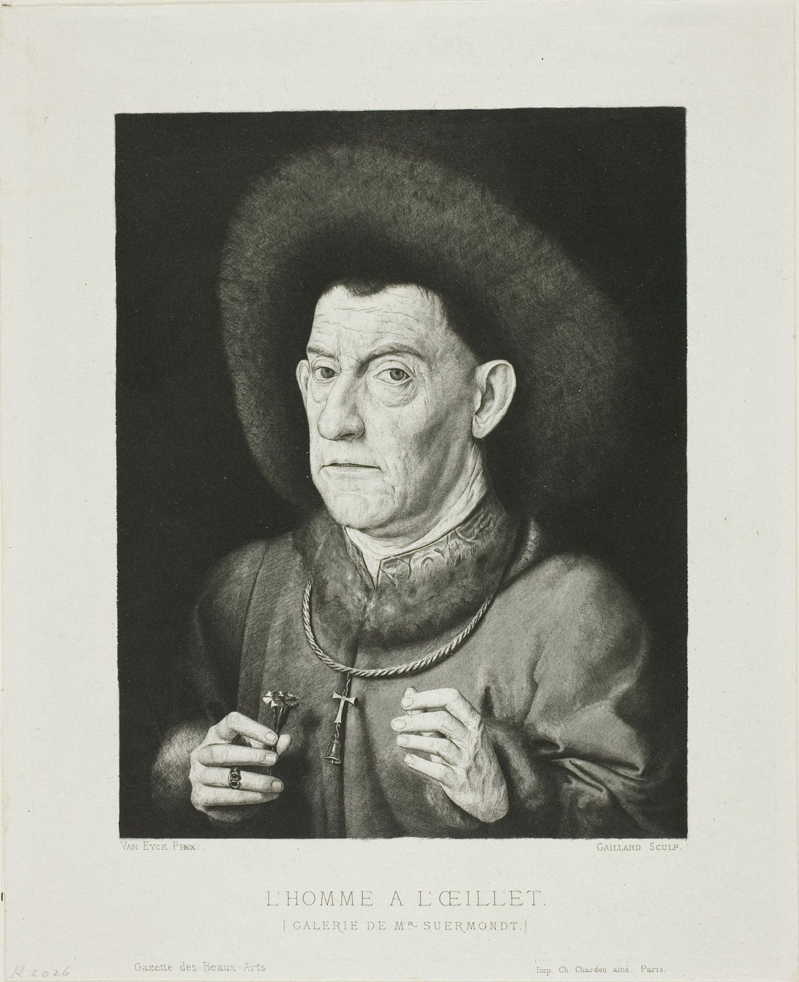 The Man with the Pink, by Claude Ferdinand Gaillard, 1869