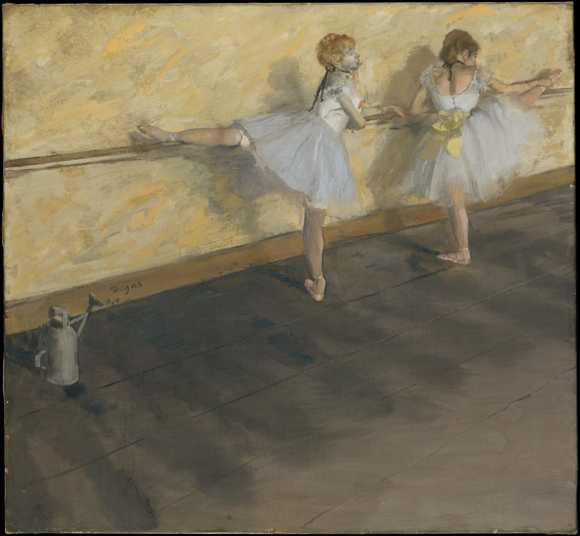 Dancers Practicing at the Barre, by Edgar Degas, 1877