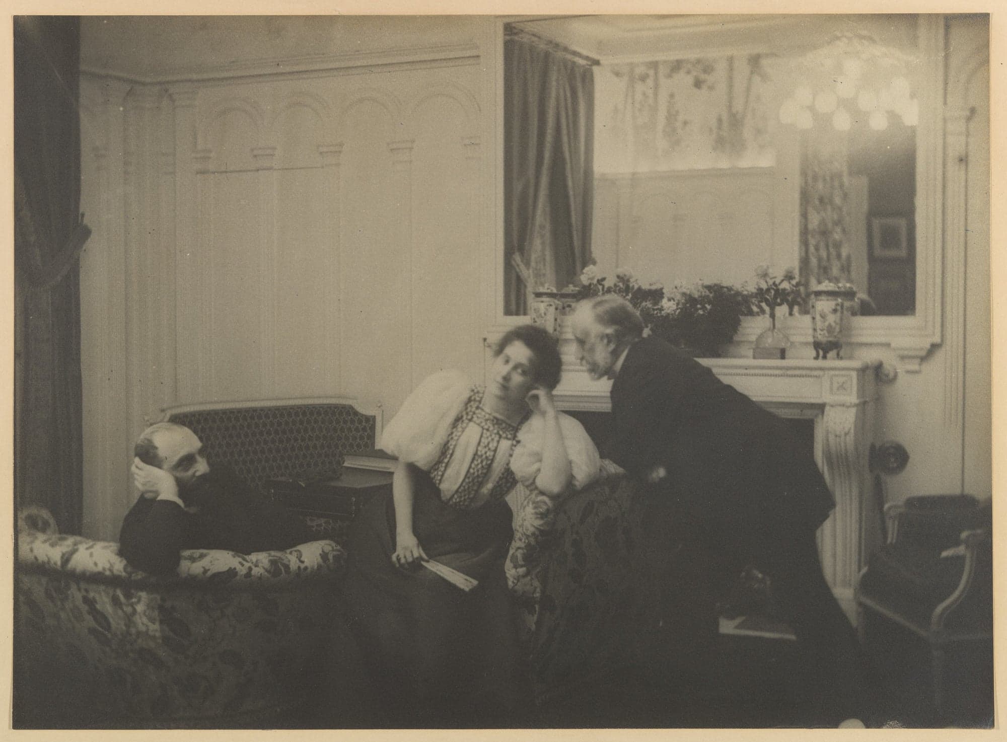 Paul Poujaud, Mme. Arthur Fontaine, and Degas, by Edgar Degas, 1895