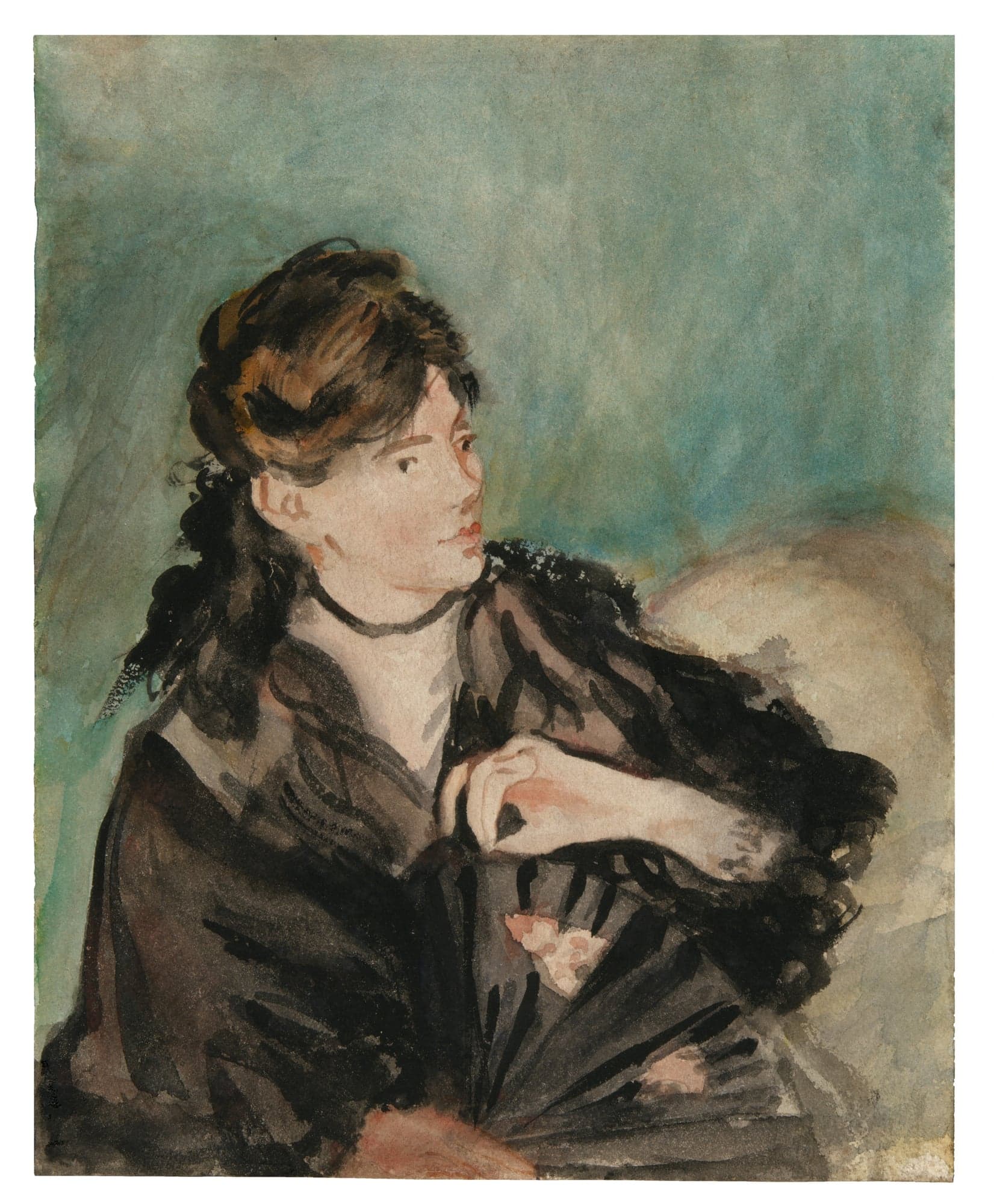 Portrait of Berthe Morisot with a Fan, by Édouard Manet, 1874