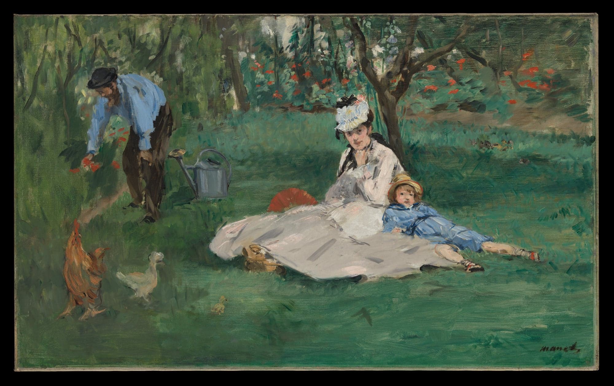 The Monet Family in Their Garden at Argenteuil, by Edouard Manet, 1874