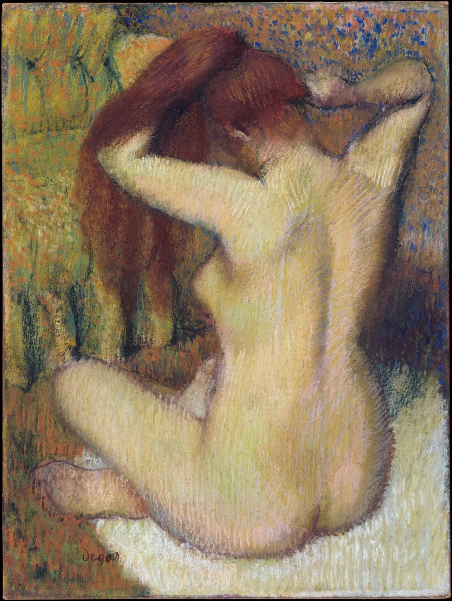 Woman Combing Her Hair, by Edgar Degas, ca. 1888–90