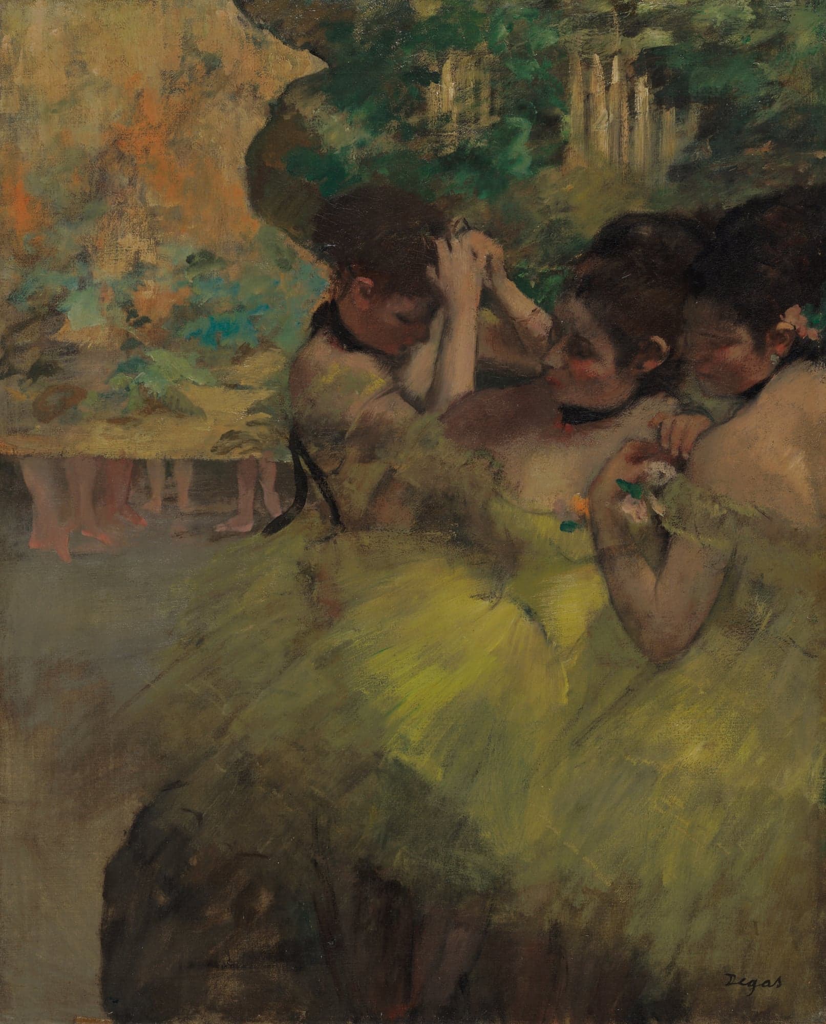 Yellow Dancers (In the Wings), by Hilaire Germain Edgar Degas, 1874–76