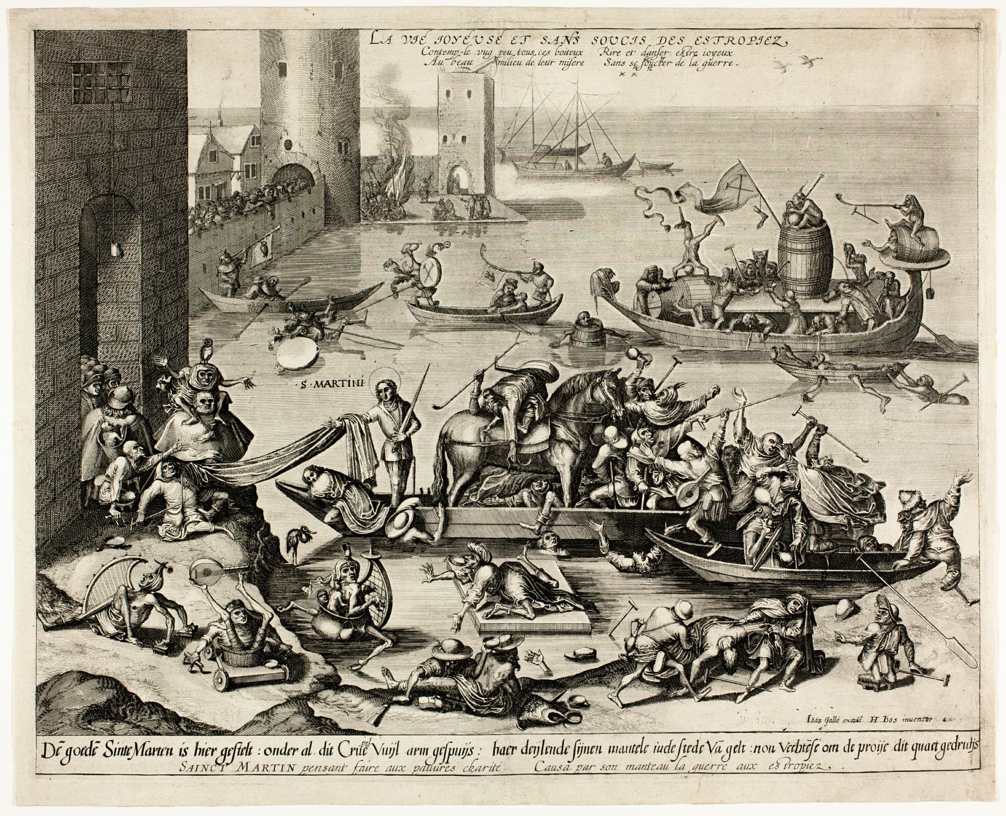 Saint Martin with his Horse in a Ship, by Johannes van Doetecum, c. 1561