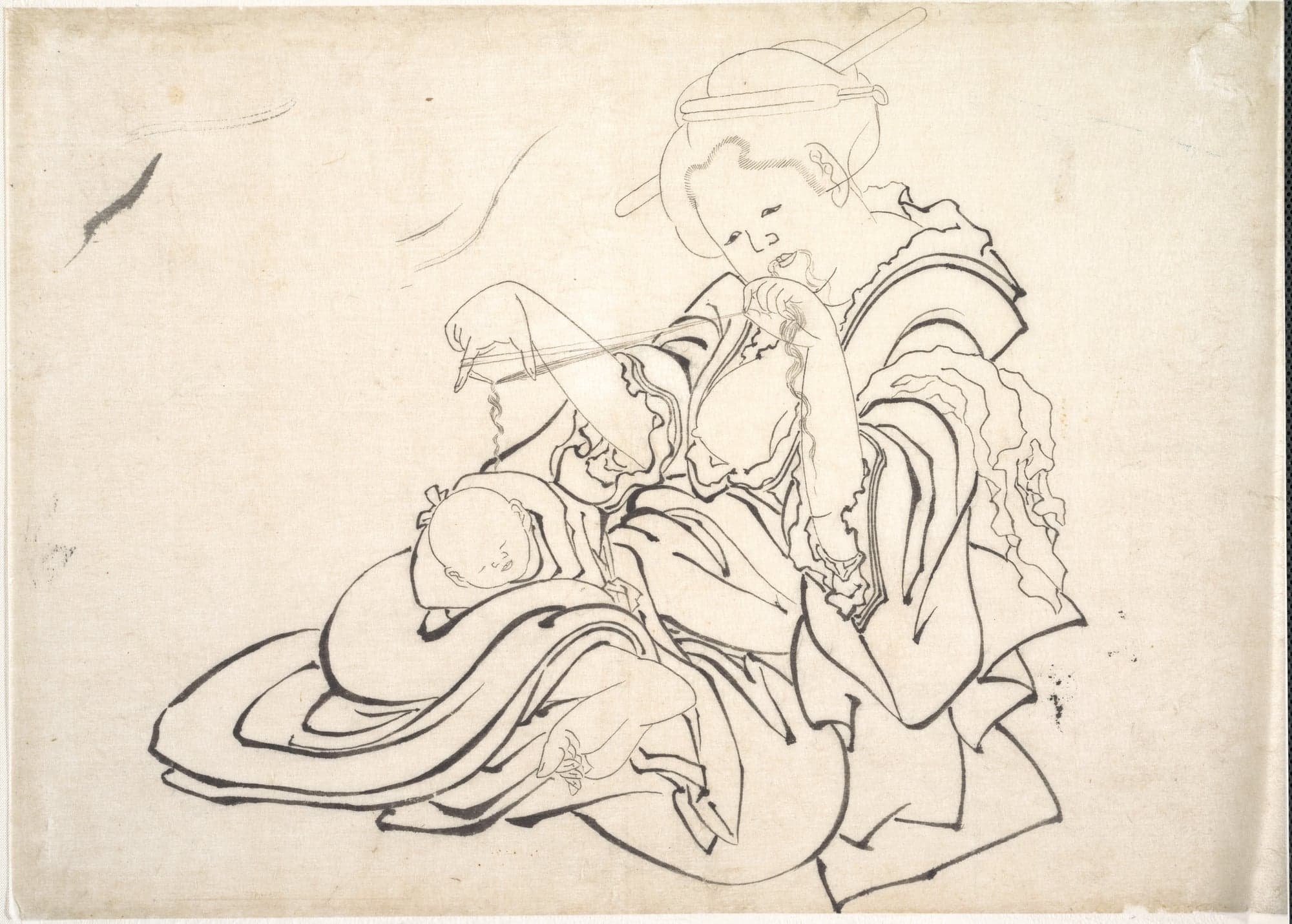 A Woman and Baby, by Katsushika Hokusai, 1830s