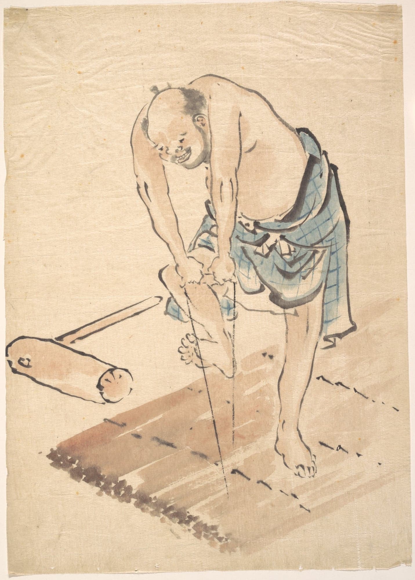 Man on a Raft, by Katsushika Hokusai