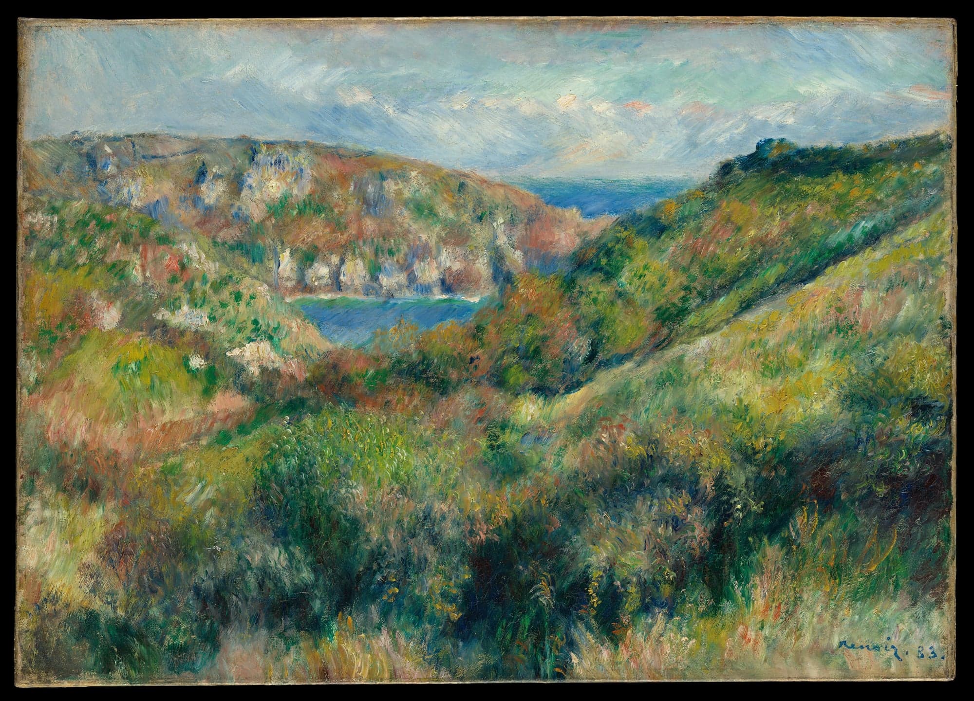 Hills around the Bay of Moulin Huet, Guernsey, by Auguste Renoir, 1883