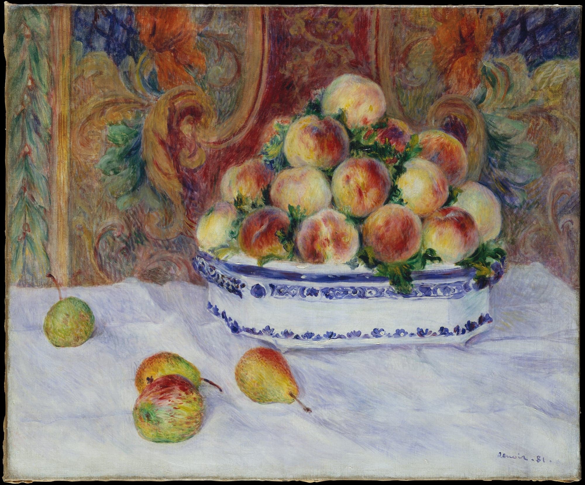 Still Life with Peaches, by Auguste Renoir, 1881