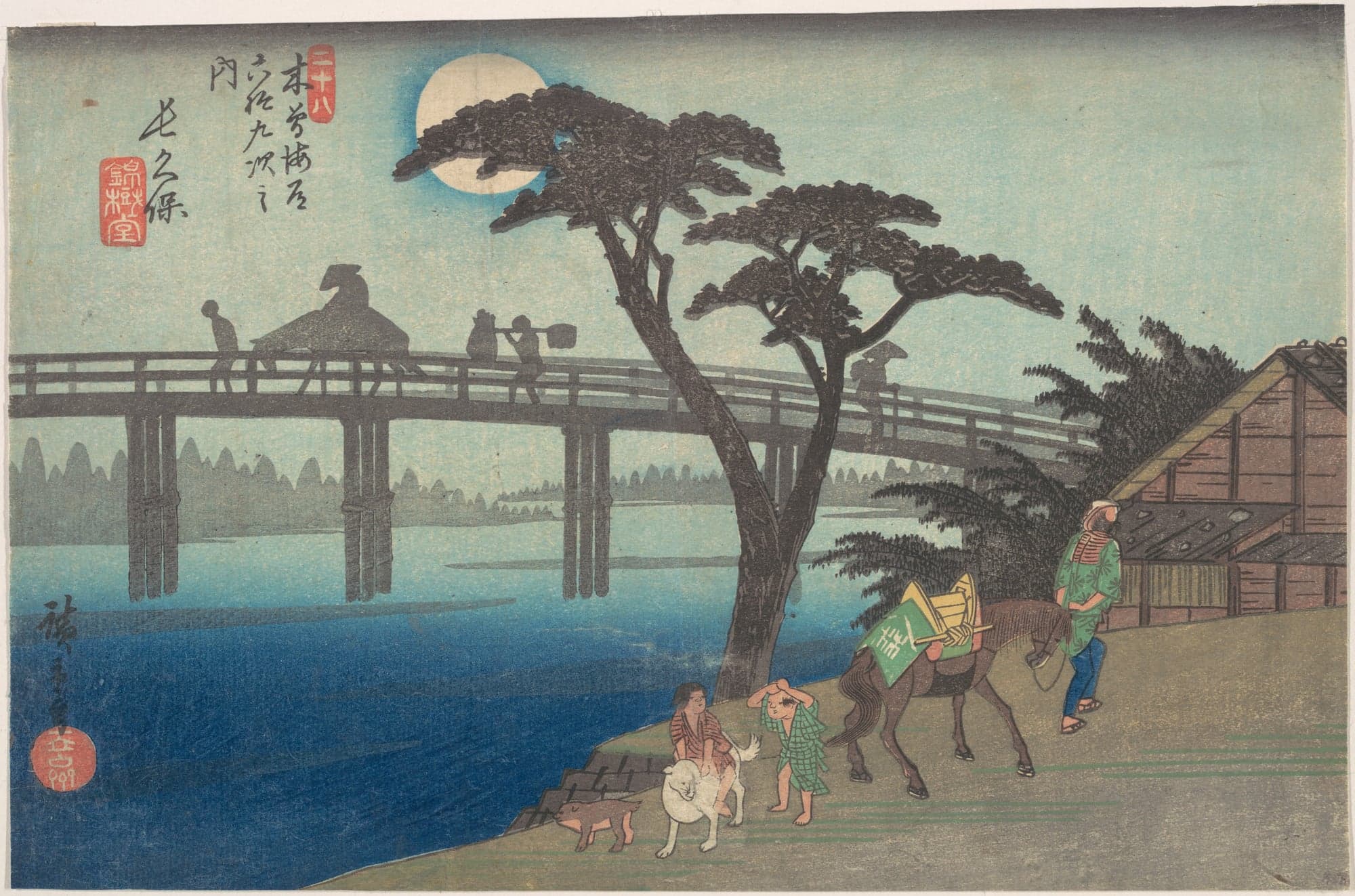 Nagakubo, Station No. 28, by Utagawa Hiroshige