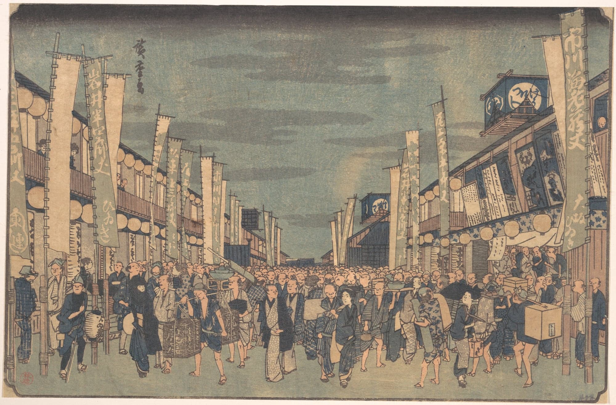 Picture of the Theatres in Sakai Cho, by Utagawa Hiroshige