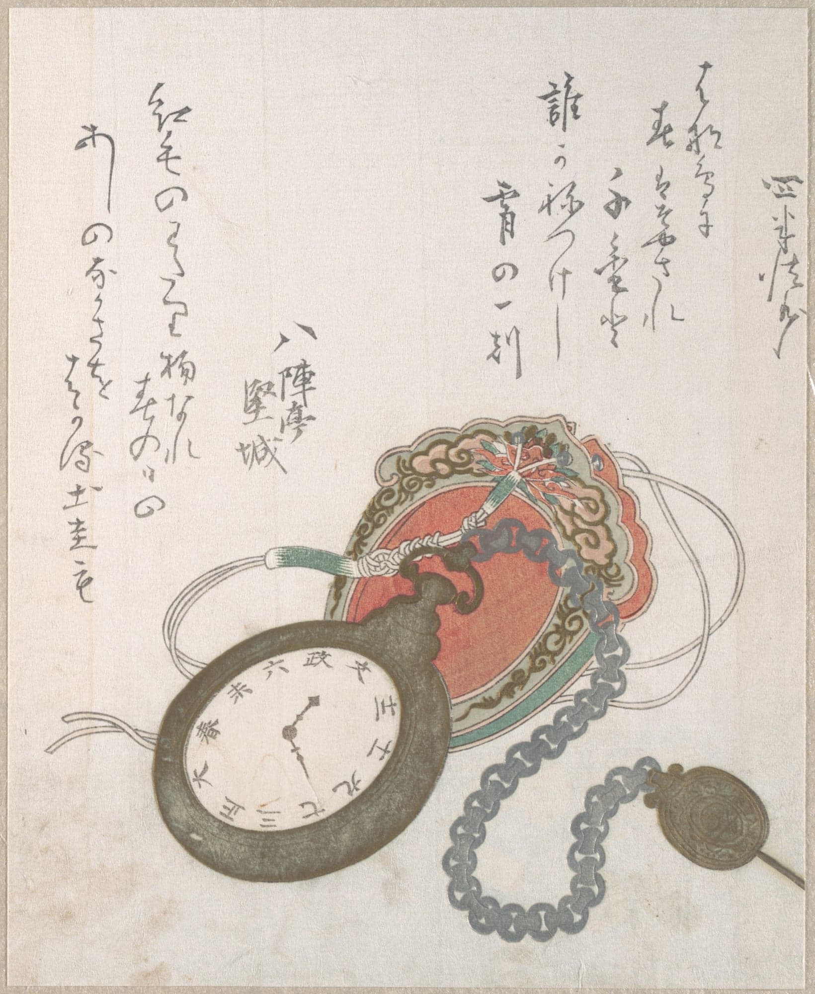 Western Pocket Watch
From the Spring Rain Collection (Harusame shū), vol. 3, by Utagawa Hiroshige, dated 1823