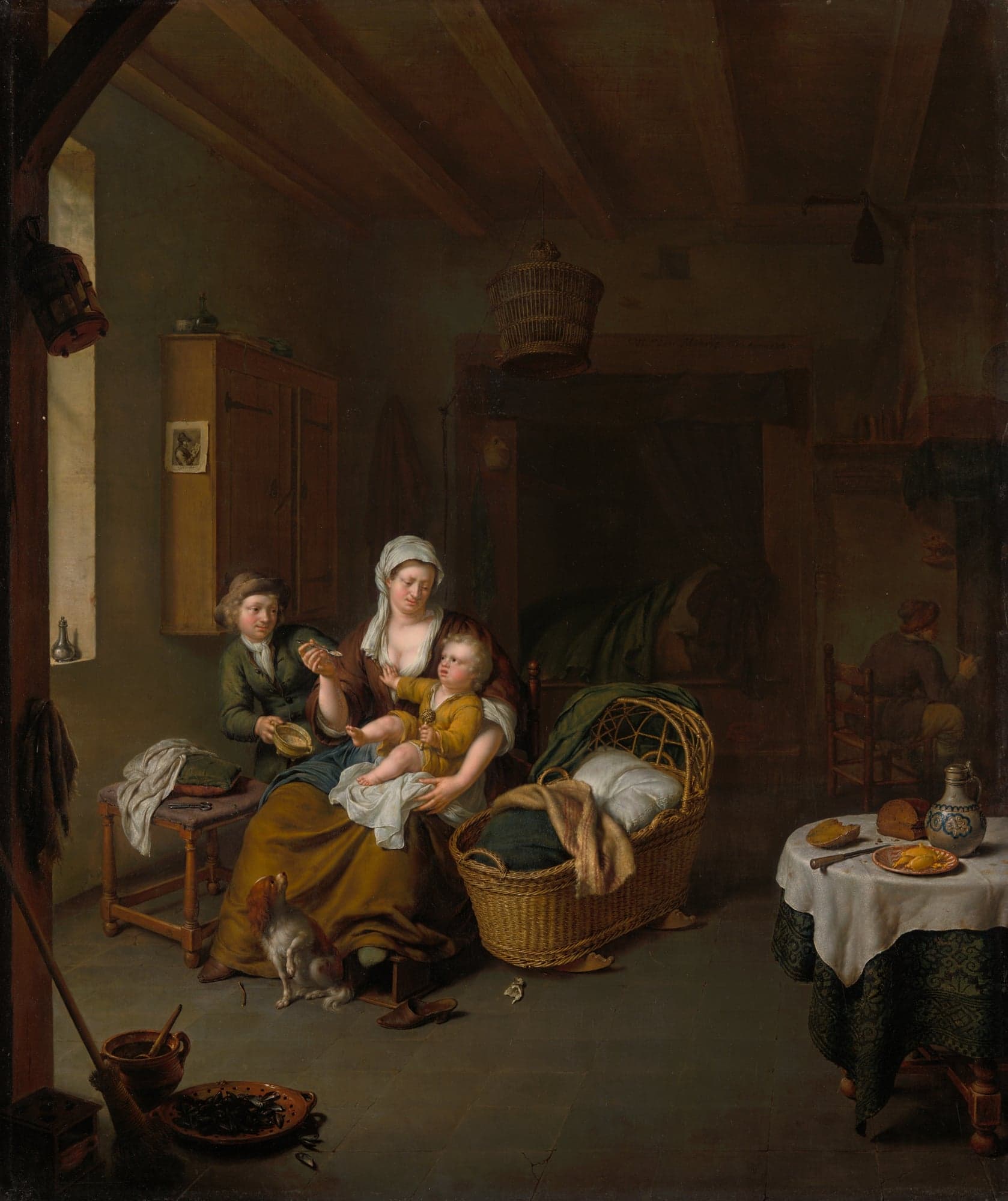 A Mother Feeding her Child (The Happy Mother), by Willem van Mieris, 1707