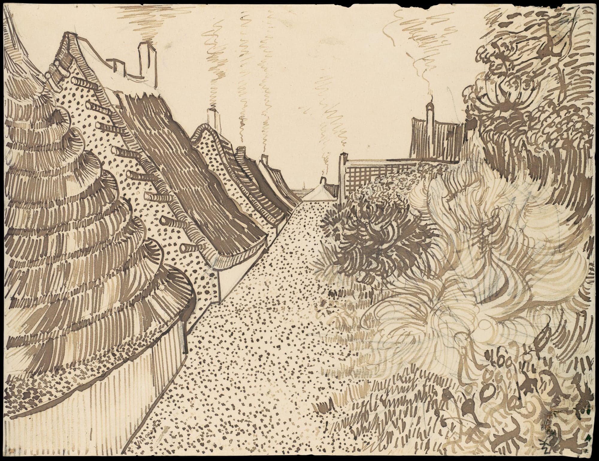 Street in Saintes-Maries-de-la-Mer, by Vincent van Gogh, ca. July 15, 1888