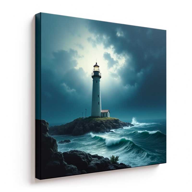 Gallery-wrapped canvas print of a classical painting hanging on a softly lit interior wall