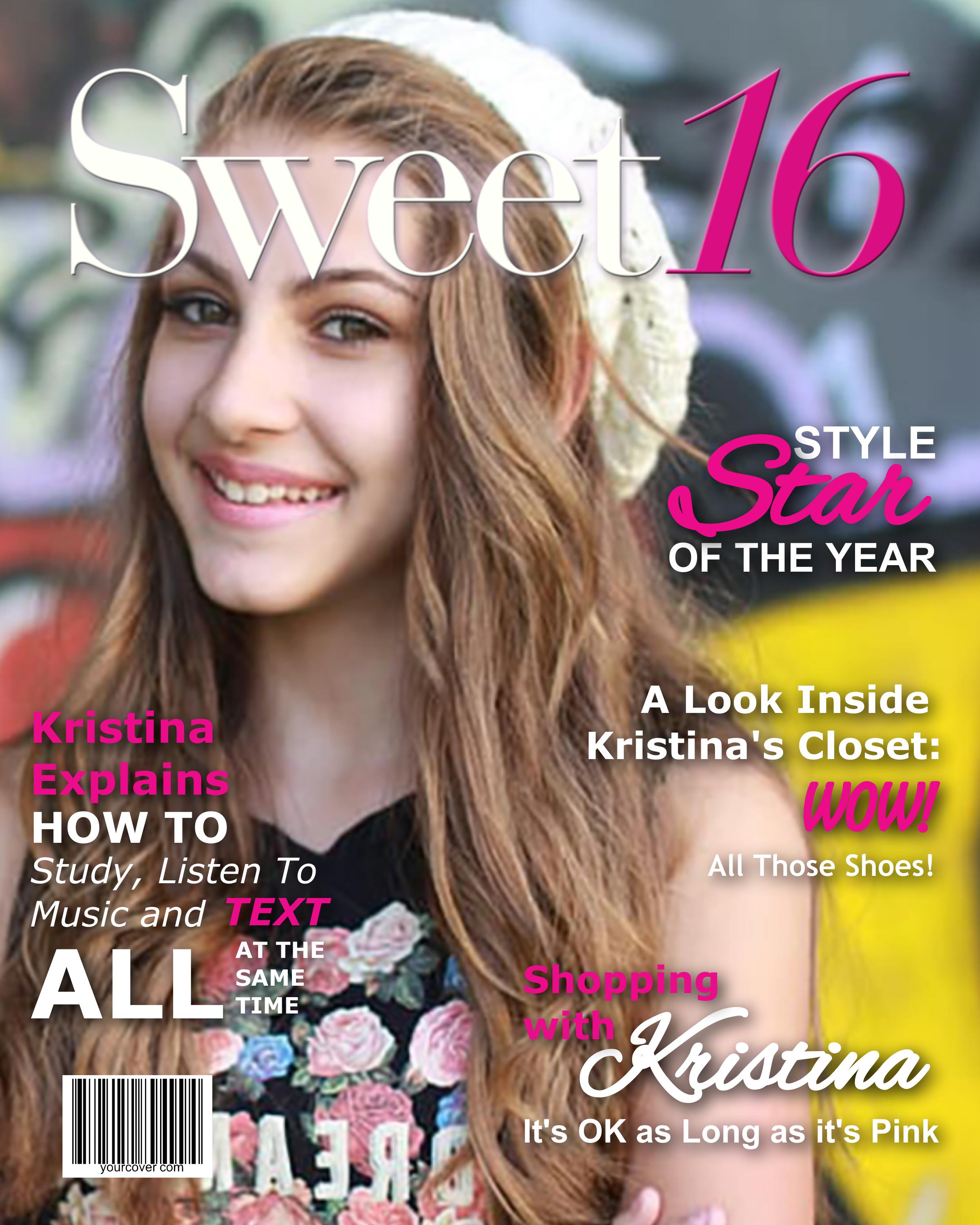 Sweet 16 Yourcover Free personalized magazine covers template