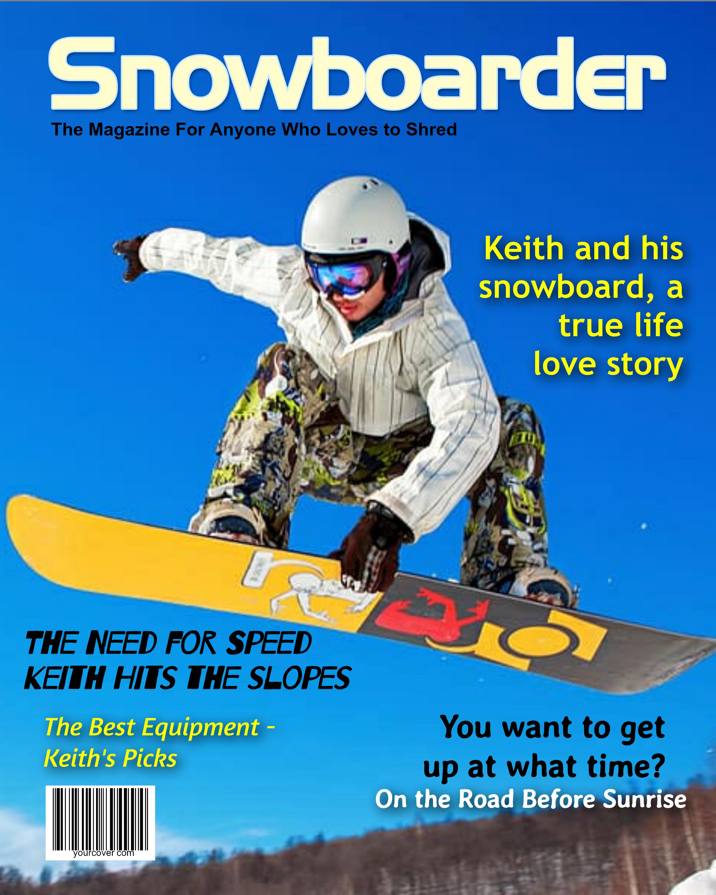 Snowboarder Personalized Magazine Cover